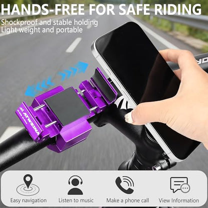 Bike Handlebar Mounts for 4.5-7.4 Phones (Purple) - color: Purple