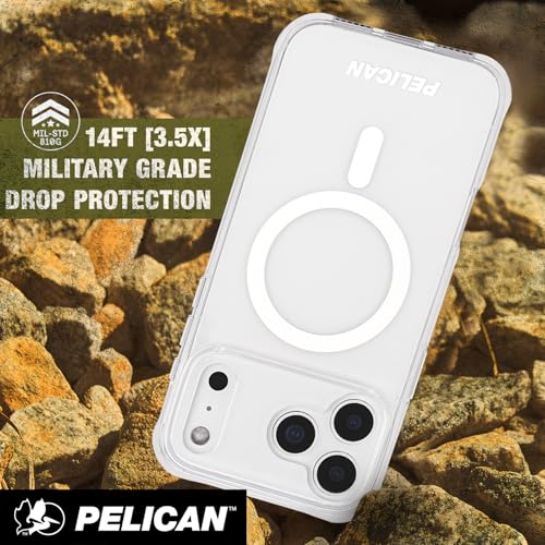 Pelican Ranger iPhone 17 Pro Max Case - MagSafe Phone Case - Clear | Rugged Magnetic Phone Case w/14ft Military-Grade Drop Protection - Anti-Scratch, Heavy Duty Phone Cover for iPhone 17 Pro Max - color: Clear - Pro Max, style: iPhone 17 Pro Max