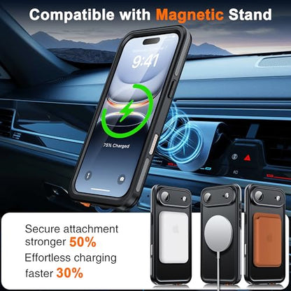 Oterkin Magnetic Stand for iPhone Air Case Waterproof IP68, Black - color: Black, size: iPhone Air 6.5''