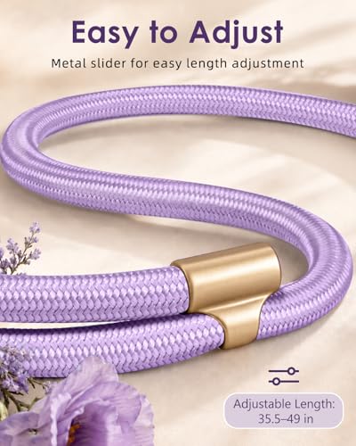 Swooflia Cell Phone Crossbody Lanyard for Women - Adjustable, Lightweight Strap with Tether Tabs for Travel Hiking Hands-Free - color: Wide Shoulder Purple