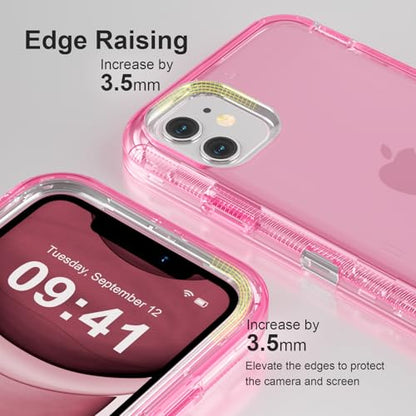 Follaroma for iPhone 11 Case, 6.1 inch, Crystal Pink | Heavy Duty Shockproof Protection Phone Cases, Anti-Drop, Military Grade Dual Layer Transparent Rugged Protective Cover - color: Pink, size: iPhone 11 6.1’