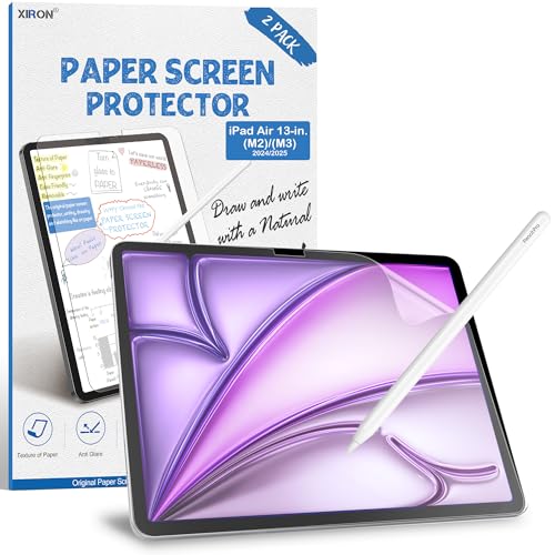XIRON Paper Screen Protector for iPad Air 13-inch M4 2026/M3 2025/M2 2024 - size: Air 13 inch M4/M3/M2 (2024-2026)