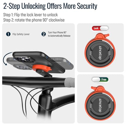 Bike Phone Mount,Mountain Bicycle Stem Cap Phone Holder,Fit All Stem Cap - color: 【1st Gen】Stem Cap Mount-Orange