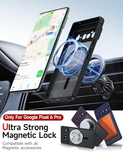 LeYi for Pixel-6-Pro Case [MagSafe Fit] Slim Matte Translucent, Black | Google Pixel 6 Pro Case Magnetic Military-Grde Protection Funda para Googlr 6Pro 256GB Smartphone Android Mobile Unlocked - color: Black, size: Pixel 6 Pro (6.7 Inch)