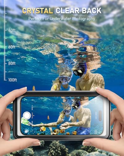 Waterproof Phone Case, IPX8 Underwater Floating Case for Snorkeling Swimming Beach Cruise Travel, Water Proof Dry Case for iPhone 16/15/14 Pro, Samsung Galaxy S26/S25/S24/S23/S22 (Black) - color: Black