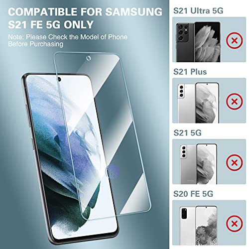 FANGTIAN 3 Pack for Samsung Galaxy S21 FE Screen Protector Glass [6.4"] - size: S21 FE-6.4 Inch