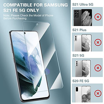 FANGTIAN 3 Pack for Samsung Galaxy S21 FE Screen Protector Glass [6.4"] - size: S21 FE-6.4 Inch