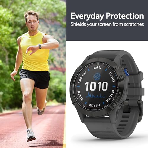 ArmorSuit 6 Pack for Garmin Fenix 6/6 Pro / 6 Sapphire / 6 Pro Solar Screen Protector MilitaryShield HD Clear TPU Film - Made in USA - size: Fenix 6 (33mm)