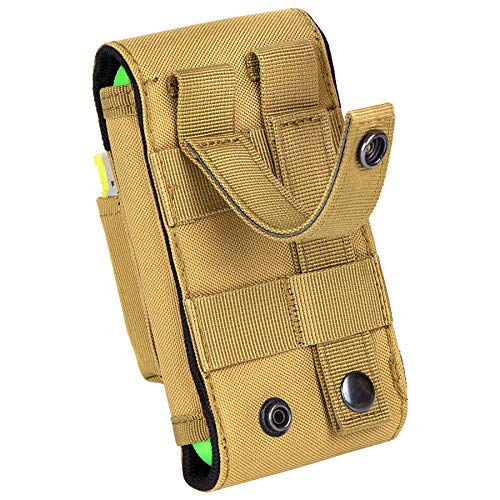 Tactical Molle Phone Holster, Compact Waist Belt Pouch with Cigarette Case for iPhone 17 Pro Max/16 Pro Max/15 Pro Max/14 Pro Max/13 Pro Max, Samsung S25/S24/S23/S22 - color: Coyote Brown