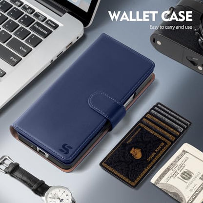 Shieldtop Compatible with Samsung Galaxy Z Fold 5 Wallet Case with Card Holder,Women Man RFID Blocking PU Leather Flip Shockproof Protective Cover Credit Card Holder Slots Kickstand,Dark Blue - color: Dark Blue, size: Samsung Galaxy Z Fold 5