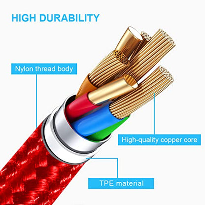 USB C to Lightning Cable, 5 Pack iPhone Charger PD Fast Charging Cord (Red） - color: Red, style: USB-C to L