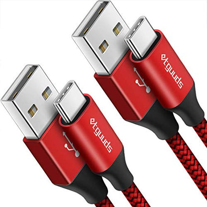 etguuds Long USB to USB C Cable, 12ft USB A to USB C Fast Charger 2-Pack - color: Red