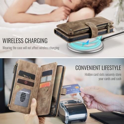 Google Pixel 10a 5G Wallet Case with Card Holder,Brown - color: Brown, size: Pixel 10a 6.3 Inch