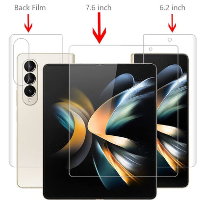 Ultra Thin Hydrogel Film Compatible for Samsung Galaxy Z Fold4 ZFold Fold 4 ZFold4 5G 7.6" Soft TPU Full Cover Screen Protector Transparent Protective Film (Not Glass) (Back Film,Z Fold4) - color: Back Film