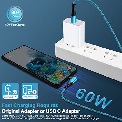 USB C to USB C Charger Cord 6FT Right Angle Fast Charging for iPhone 17 Pro