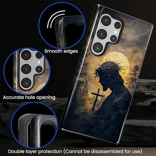 CARLOCA Case for Samsung Galaxy S23 Ultra,Faith Inspired Christians Scripture Design Hybrid Dual Protection Soft TPU + Hard PC,Shockproof Anti-Scratch Cover Men Women Stylish Protective Phone Case - color: Faith Inspired Christians Scripture, size: Galaxy