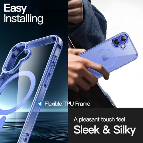 JETech Magnetic Case for iPhone 16 6.1-Inch Compatible with MagSafe, Shockproof Phone Bumper Cover, Anti-Scratch Clear Back (Ultramarine) - color: Ultramarine, size: iPhone 16