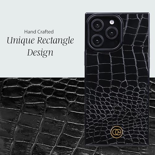 COCOMII Rectangle for iPhone 15 Pro Case, Black Crocodile Leather | Compatible with MagSafe Wireless Charging, Shockproof 10ft Drop Protection, Camera & Screen Protection, Premium Glossy Finish - color: Black Crocodile Leather, size: iPhone 15 Pro (6.1")