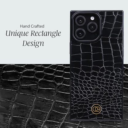 COCOMII Rectangle for iPhone 15 Pro Case, Black Crocodile Leather | Compatible with MagSafe Wireless Charging, Shockproof 10ft Drop Protection, Camera & Screen Protection, Premium Glossy Finish - color: Black Crocodile Leather, size: iPhone 15 Pro (6.1")