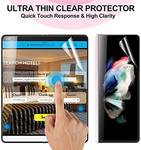For Samsung Galaxy Z Fold3 5G Screen Protector Hydrogel Film,5 in 1 HD Clear Anti-Scratch Soft Screen Protector for Galaxy Z Fold 3 Front Screen,Inside Screen,Back&Hinge,Lens Film