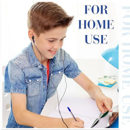 Kanayu 100 Pack Wired Earbuds Bulk for Classroom, No Mic 3.5mm, Dark Blue - color: Dark Blue