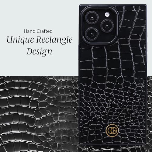 COCOMII Rectangle for iPhone 16 Pro Case, Black Crocodile Leather | Compatible with MagSafe Wireless Charging, Shockproof 10ft Drop Protection, Camera & Screen Protection, Premium Glossy Finish - color: Black Crocodile Leather, size: iPhone 16 Pro (6.3")