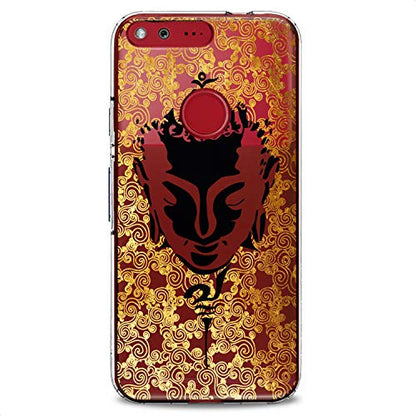 TPU Case Compatible for Google Pixel 9 8 Pro 7a 6a 5a XL 4a 5G 2 XL 3 XL 3a Buddha Face Cute Inspirational Clear Black Design Harmony Flexible Silicone Slim fit Mantra Soft Aesthetic Print - color: Buddha Face