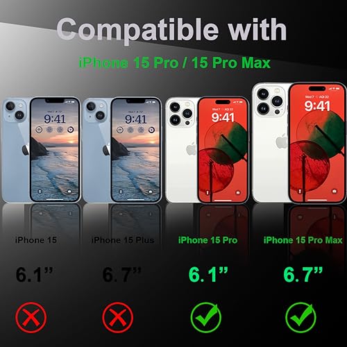 [3+1] Compatible for iPhone 15 Pro ＆ iPhone 15 Pro Max Camera Lens Protector 9H Tempered Glass Camera Cover Metal Individual Ring Full Coverage Camera Lens Protector with Removal Tool (pink) - color: pink