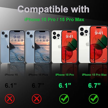 [3+1] Compatible for iPhone 15 Pro ＆ iPhone 15 Pro Max Camera Lens Protector 9H Tempered Glass Camera Cover Metal Individual Ring Full Coverage Camera Lens Protector with Removal Tool (pink) - color: pink