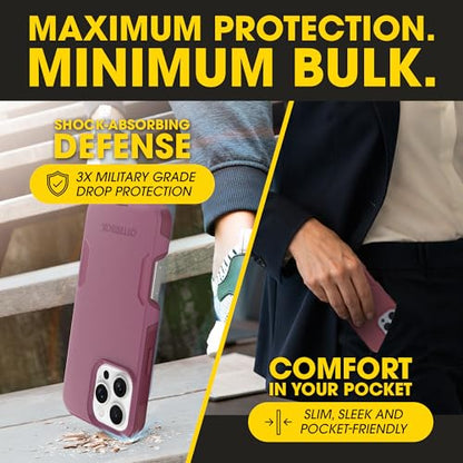 OtterBox iPhone 16 Pro Max – Commuter Series Slim MagSafe Case - Foxberry | 3X Military Drop Protection - Dual-Layer Design - Pocket-Friendly - Raised Edges - Port Covers - Non-Retail Packaging - color: Foxberry