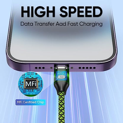 iPhone Charger 5Pack 10FT Apple MFi Certified Fast Lightning Cable