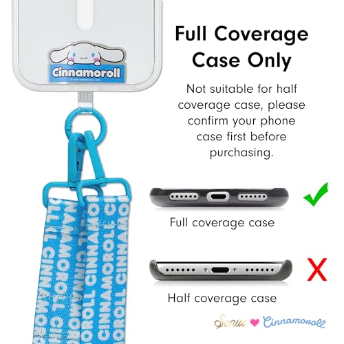 Sonix x Sanrio Crossbody Utility Phone Strap | Adjustable Lanyard Hands-Free Accessory, Universal Tether Tab Attachment - color: Cinnamoroll