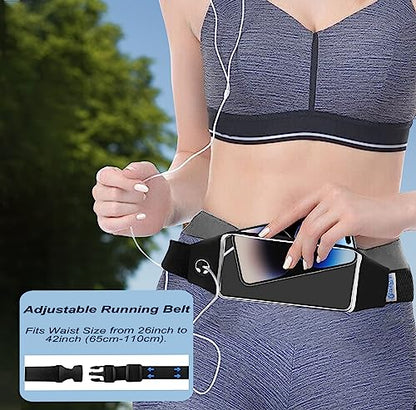 Running Belt,Fanny Pack Fits Phones UP to 6.5" for Women Men,Black and Pink | Belt Bag,Money Belt,Waterproof Workout Waist Pouch Phone Holder with Touchscreen,Gym Running Gift Gear Accessories - color: Black