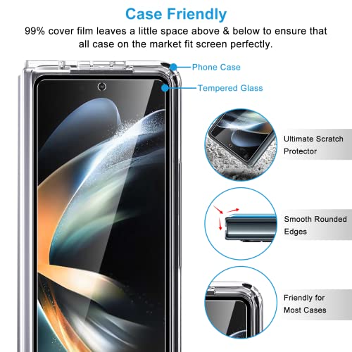 LYWHL 2-Pack for Samsung Galaxy Z Fold 4 Screen Protector, HD Clear Tempered Glass Protector Film for Galaxy Z Fold 4 5G 6.2 Inch, Anti Scratch Bubble Free Case Friendly Easy Install - Transparent - size: Samsung Galaxy Z Fold 4