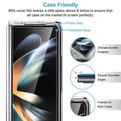 LYWHL 2-Pack for Samsung Galaxy Z Fold 4 Screen Protector, HD Clear Tempered Glass Protector Film for Galaxy Z Fold 4 5G 6.2 Inch, Anti Scratch Bubble Free Case Friendly Easy Install - Transparent - size: Samsung Galaxy Z Fold 4
