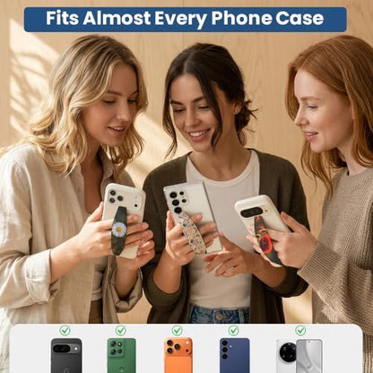 Switchbands Phone Grip Strap – Reversible Soft Elastic Finger Holder for Back of Phone, Anti-Drop Hand Strap, Arthritis Friendly, Wireless Charging Compatible Universal Fit – Dahlia Floral