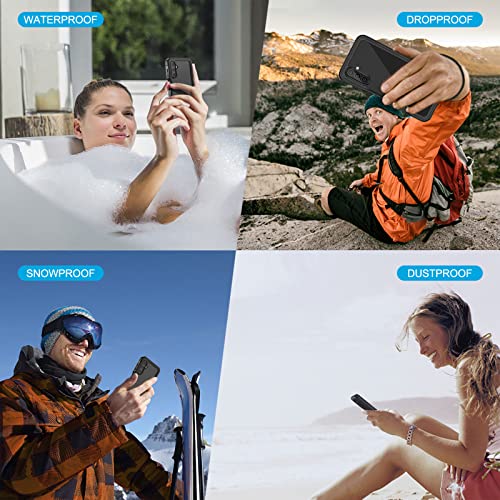 Lanhiem for Samsung Galaxy A14 5G Case, IP68 Waterproof Dustproof, Built-in Screen Protector, Heavy Duty Full Body Protective Phone Case for Galaxy A14 5G, Black/Clear - color: Black