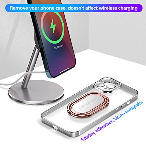 Phone Ring Holder Finger Kickstand, Foldable Loop Handle, Rose Gold - color: Adhesive- Gold