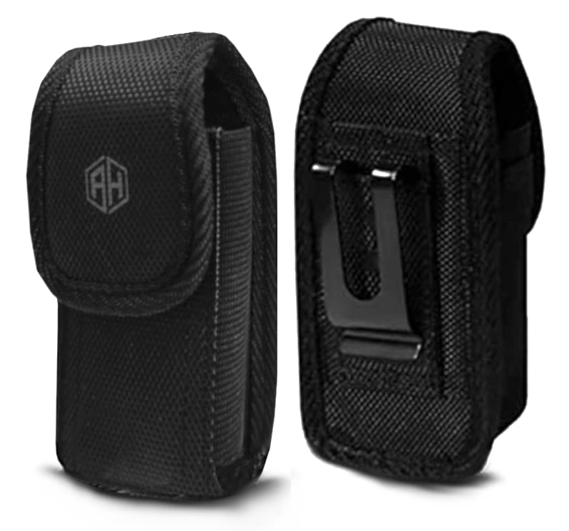 Military Grade Cell Phone Case,Rugged Pouch Holster Inhale Holder Clip Belt Flip Phone Case Fits Kyocera Cadence S2720, DuraXTP, DuraXV LTE, DuraXV Plus, DuraXE, Most Large FLIP Phones & Insulin Pumps - color: Vertical Dura Flip Phone Black