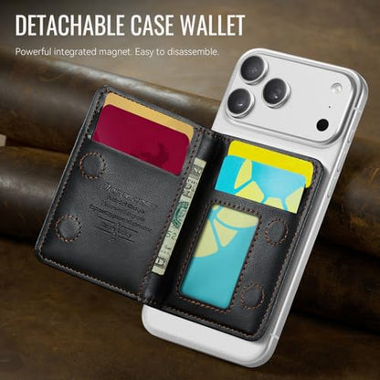 Defencase for Magsafe Wallet Magnetic Card Holder RFID Blocking, Black - color: Fashion Black