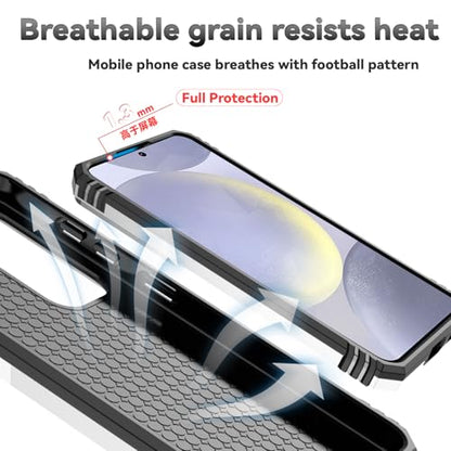 for Samsung Galaxy S24 FE Case with Camera Lens Cover HD Screen Protector, Dual Layer Military-Grade Drop Tested Magnetic Ring Holder Kickstand Protective Phone Case for Galaxy S24 FE (Silver) - color: Silver with camera cover Military-Grade 2nd gen