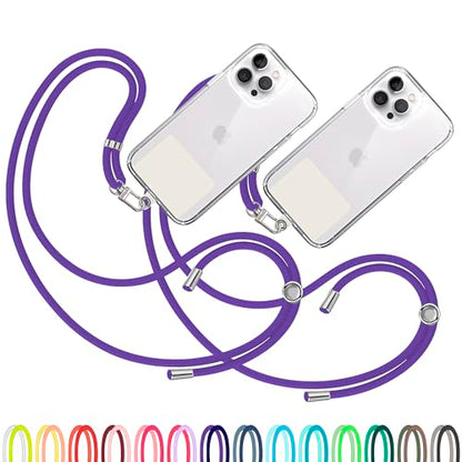 TBOC 2X Cell Phone Lanyard [Purple] - Comfortable Universal Smartphone Lanyard - Easy to Use Neck Phone Holder [White Ice Patch] - Adjustable Length Phone Strap Crossbody - Fits All Mobile Phones - color: Purple