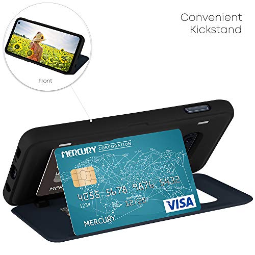 GOOSPERY Magnetic Door Bumper Compatible with Galaxy S10e, Card Holder Wallet Case Easy Magnet Auto Closing Protective Dual Layer Sturdy Phone Back Cover - Midnight Blue - color: Navy, size: Galaxy S10E