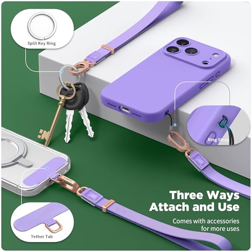 SURPHY Phone Wrist Strap, Keychain Wristlet, Wrist Lanyard with Tether Tab - color: Purple