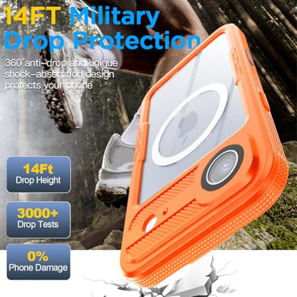 AICase Waterproof Case for iPhone Air with MagSafe Clear Water Proof Snowproof/Dustproof/Shockproof,IP68 Certified 360 Full Body Protection Fully Sealed Underwater for iPhone Air_97 - size: iphone Air