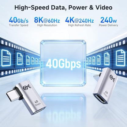 Cable Matters Combo-Pack 40Gbps Right Angle USB C Adapter Kit - style: Combo - Regular