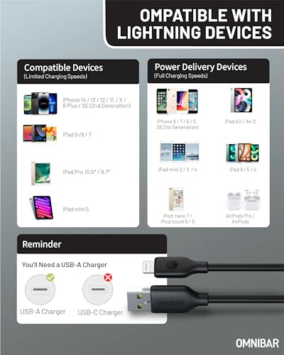 Silicone USB A to Lightning Cable 6FT, MFi Certified iPhone Cord - color: A to L Silicone Black