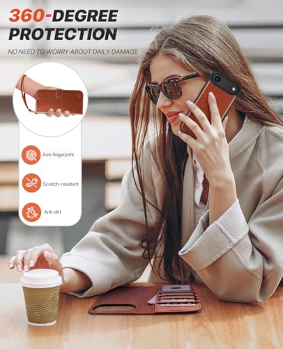 OCASE for iPhone Air Detachable Wallet Case with Card Holder, 2 in 1 PU Leather Flip Folio with RFID Blocking Stand Wrist Strap Shockproof Phone Cover 6.5 Inch 2025, Dark Brown - color: Dark Brown, size: iPhone Air
