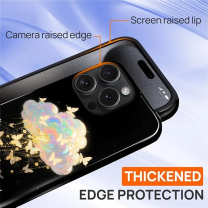Case for iPhone 15 Pro, Shockproof Hybrid Protective Phone Case, Dual-Layer Drop Protection Anti-Scratch, Butterfly Cloud - color: Butterfly Cloud, size: iPhone 15 Pro