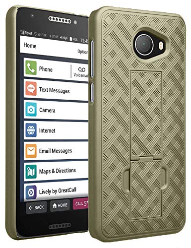 Nakedcellphone Kickstand Cover for Jitterbug Smart 2 Phone Case - Gold | Slim Hard Shell with Stand, Satisfying Texture, For Lively Smart2 (Year 2018, Model 5049SJBS2) - color: Gold